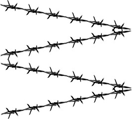 barbed wire vector silhouette zigzag