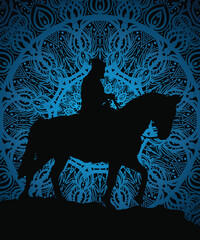 chhatrapati shivaji maharaj trendy design with blue mandala background.