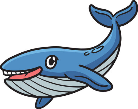 Whale Cartoon Colored Clipart Illustration