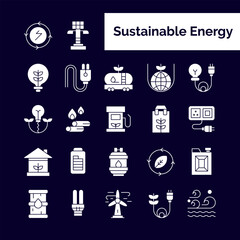 Sustainable Energy icons pack. Sustainable Energy symbols collection. Graphic icons element.