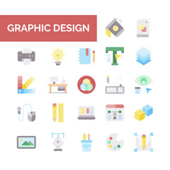 Graphic Design icons set for website and mobile site and apps.