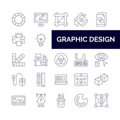 Graphic Design icons set for website and mobile site and apps.