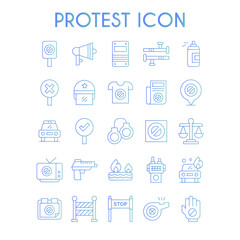 Set of protest icons.icons Pack. Vector Illustration.