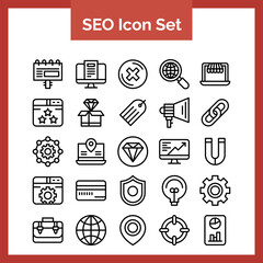 Icons for seo and web optimization. for websites and mobile websites and apps.
