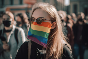 LGTBQIA Pride Parade, made with an generative AI