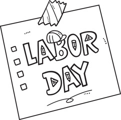 Labor Day Isolated Coloring Page for Kids
