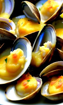 &Uuml;berbackene Muscheln