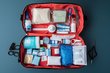 First aid medical kit, ai generative