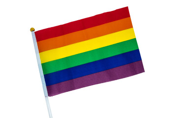 Top view of Pride rainbow lgbt gay flag, LGBTQ+ Pride Month Concept. transparent background PNG
