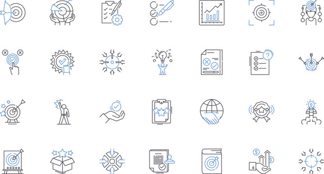 Aventures line icons collection. Thrilling, Exciting, Adrenaline, Exploration, Expedition, Trekking, Quest vector and linear illustration. Journey,Escapade,Odyssey outline signs set