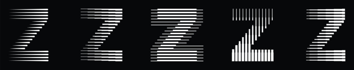 Set monogram logo letter z lines abstract modern art vector illustration