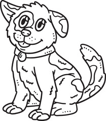 Obraz na płótnie Canvas Dog Isolated Coloring Page for Kids