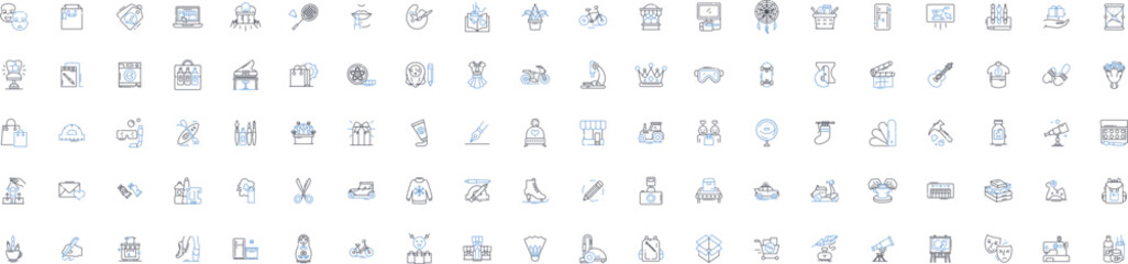 Shopkeeper line icons collection. Merchant, Storekeeper, Retailer, Salesperson, Distributor, Seller, Businessperson vector and linear illustration. Entrepreneur,Trader,Vendor outline signs set