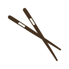 Chopsticks. Bamboo cartoon sushi stick. Vector illustration