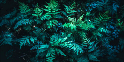 Fototapeta na wymiar wall fern green foliage backdrop