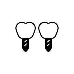 false tooth icon vector stock.