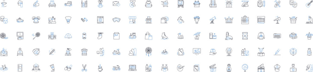 Retail trade line icons collection. Sales, Customer, Inventory, Marketing, Profit, Store, Consumer vector and linear illustration. Shopping,E-commerce,Discounts outline signs set