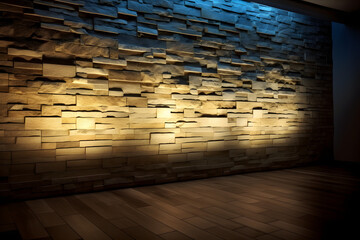 Illuminated Stone Wall, made with an generative AI
