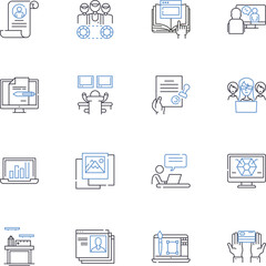 Expanding business line icons collection. Growth, Expansion, Increase, Progress, Advancement, Development, Scaling vector and linear illustration. Upscaling,Broadening,Diversification outline signs