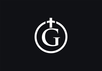 Church and Christian logo design. Emblem with cross and holy bible. Christian sign logo and religious community sign vector letters