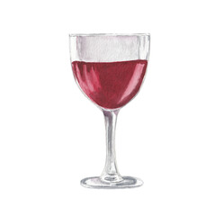 Red wine glass Italian Watercolor drink illustration Png clipart Printable cut file, scrapbook, souvenir, greeting card, invitation, travel journey