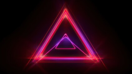 Fototapeta na wymiar Colorful triangle background has a futuristic feel, featuring bright electric neon lines that glow and create an abstract design - generative ai