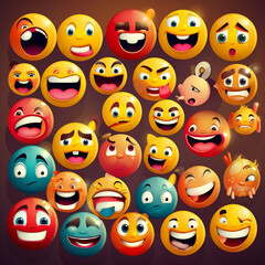 Fototapeta premium whatsapp scoial media smiley set of smiles, faces