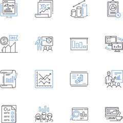 Statistical Analysis line icons collection. Probability, Data, Analysis, Sampling, Normality, Regression, Variance vector and linear illustration. Hypothesis,Inference,Correlation outline signs set