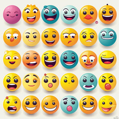 Fototapeta premium whatsapp scoial media smiley set of smiles, faces