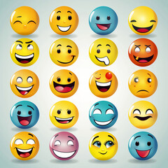 Fototapeta premium whatsapp scoial media smiley set of smiles, faces