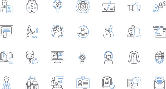 Corporate citizenship line icons collection. Sustainability, Philanthropy, Responsibility, Ethics, Accountability, Community, Donation vector and linear illustration. Charity,Empathy,Empowerment