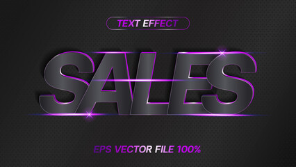 Sales text means price reduction Thick black text purple border