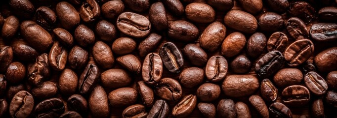 Obraz premium Texture of coffee beans, coffee beans close-up. Generative AI