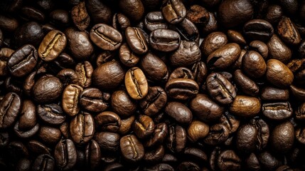 Texture of coffee beans, coffee beans close-up. Generative AI