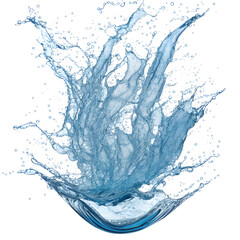 Fototapeta na wymiar Blue water splash isolated on white background. PNG transparent available. Generative AI. 
