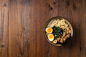 Traditional ramen with jerked pork or chicken.  With udon or ramen noodles. Served in classic...
