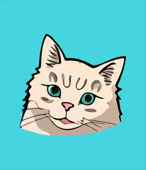 Cartoon cat character. Kitten vector breed.