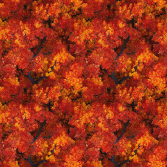 Naklejka na ściany i meble Fall trees. Autumn maple red and orange leaves. AI generative illustration.