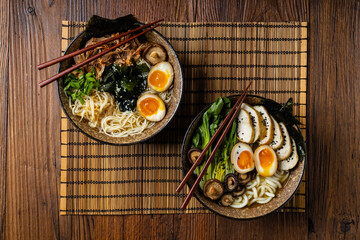 Traditional ramen with jerked pork or chicken.  With udon or ramen noodles. Served in classic...