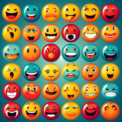 Obraz premium whatsapp scoial media smiley set of smiles, faces