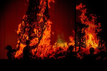 fire in the fireplace