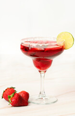 Refreshing Strawberry and lemon Iced Drink