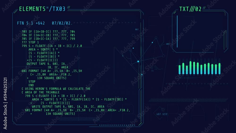 Canvas Prints abstract hud interface with code and infographics.