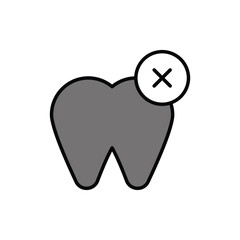 waste teeth icon vector stock.