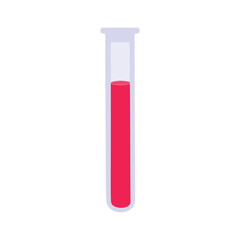 Test tube with blood. Blood test tube icon. Chemical laboratory test tube for blood test