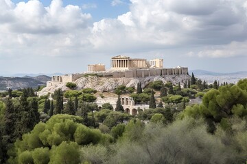Fototapeta premium Ancient Greece architecture with colonnade.Ai agenerative