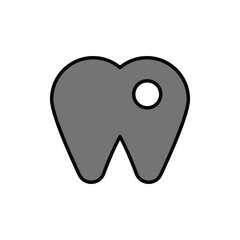 tooth hole icon vector stock.