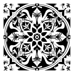 black and white ornament