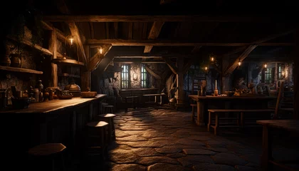 Fotobehang ancient style build of a tavern © Tomislav