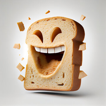 Bread Humor: A Laughing Slice for Your Next Design Idea. Generated AI.